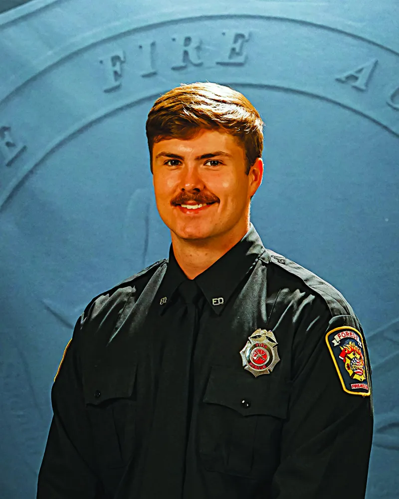New recruit answers the call of duty at Forest Fire Dept.