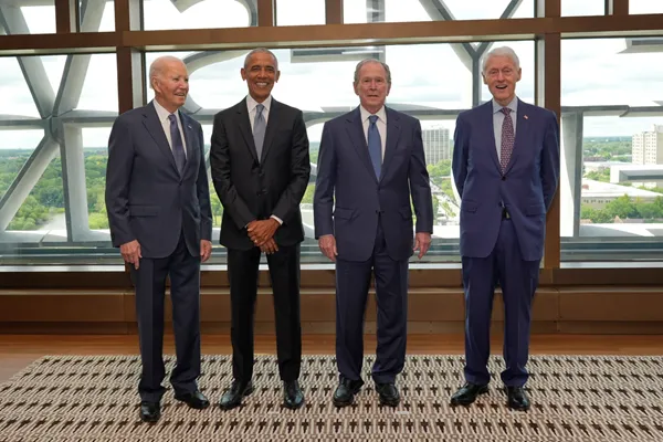 Obama Center opens in Chicago with a call to defend democracy and a celebrity lineup of supporters