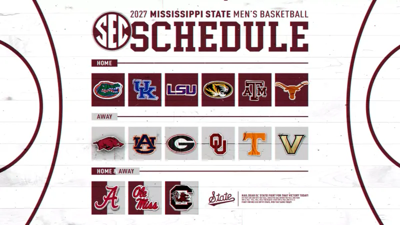 SEC Releases 2026-27 Men's Basketball Schedule with Mississippi State Opponents