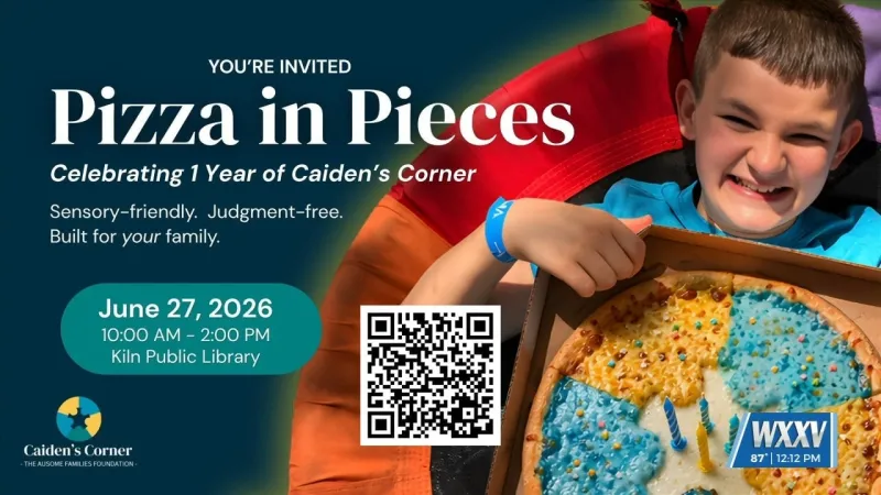 Celebrating one year of Caiden's Corner with Pizza in Pieces event