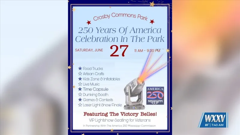 Crosby Commons in Picayune hosting America 250 celebration