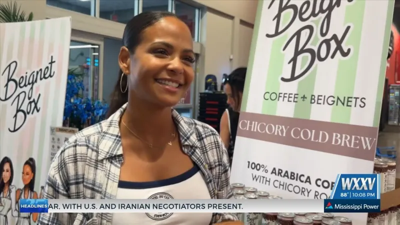 Singer, Actress Christina Milian stops in Biloxi on Beignet Box Coffee Tour