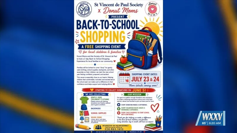 St. Vincent De Paul Society and Donut Moms hosting back to school shopping event