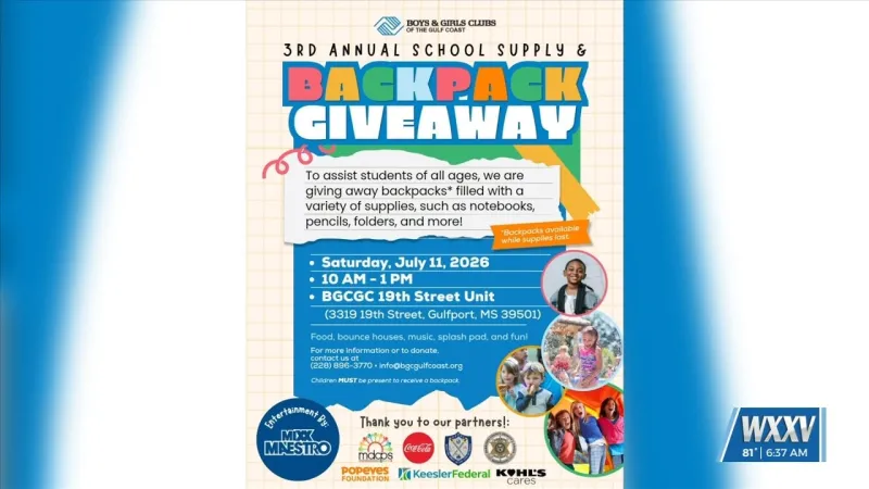 Boys and Girls Club hosting annual Backpack Giveaway