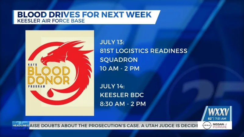 Blood drives happening across the Coast