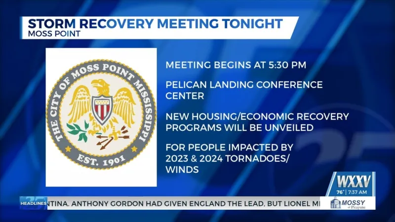 Storm recovery meeting for Moss Point residents