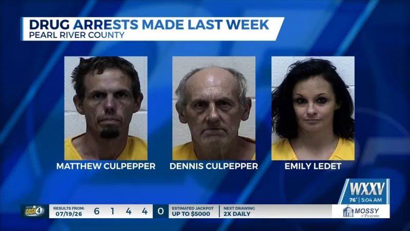 Multiple drug arrests made in Pearl River County