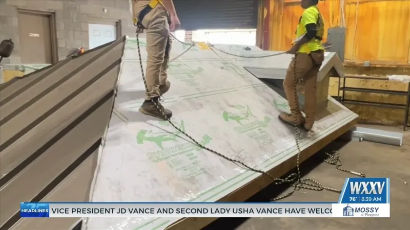 Students gain hands-on experience through Gulf South Roofing Builds career pathways