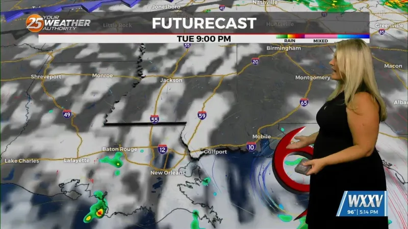 Tropical Storm Bertha turning west this evening