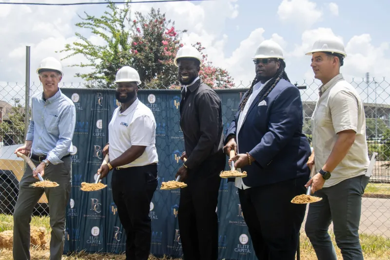 GALLERY -- Former NFL player and Jackson native Fred Brown officially broke ground on Fifth and Fondren, a new five unit housing development at the corner of Lorenz...