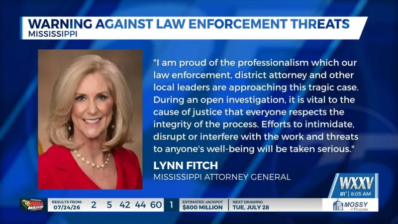 Attorney General Lynn Fitch warns against law enforcement threats in Nolan Wells case