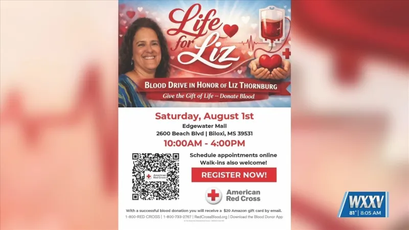 Blood drive at Edgewater Mall to honor Liz Thornburg one year after tragic death