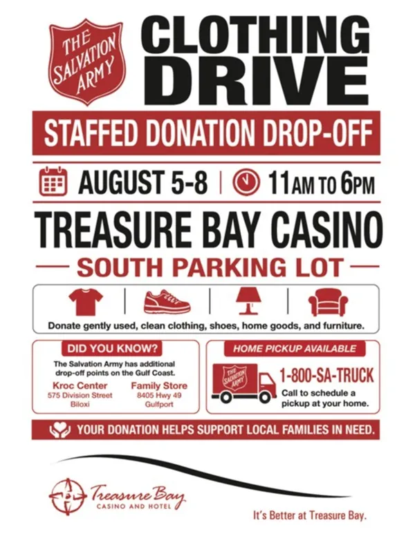 Treasure Bay Casino and the Salvation Army partner for community clothing drive