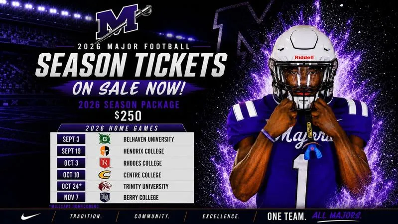 Season Ticket Packages for 2026 Millsaps Football Season on Sale Now