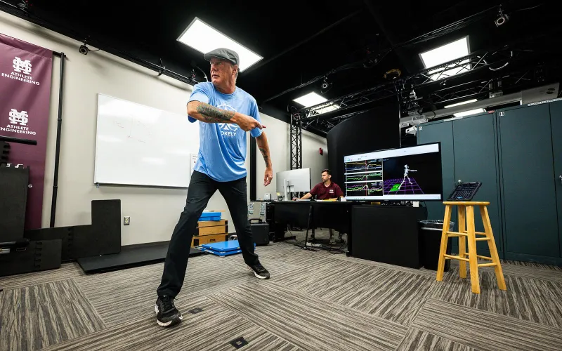 Disc golf hall of famer visits MSU Athlete Engineering for advanced insights on biomechanics, performance