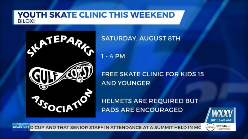 Gulf Coast Skateparks Association holding youth skate clinic