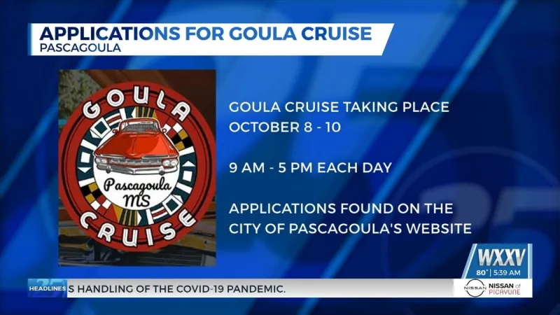 City of Pascagoula now accepting vendor applications for 'Goula Cruise'