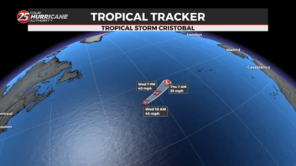 Tropical Storm Cristobal forms in Atlantic