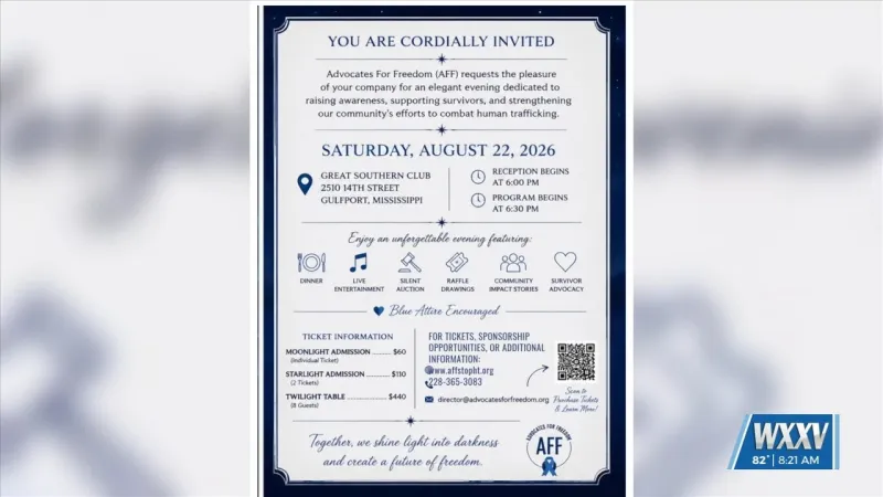 Advocates for Freedom hosting 'Twilight Evening in Blue' to raise awareness for human trafficking