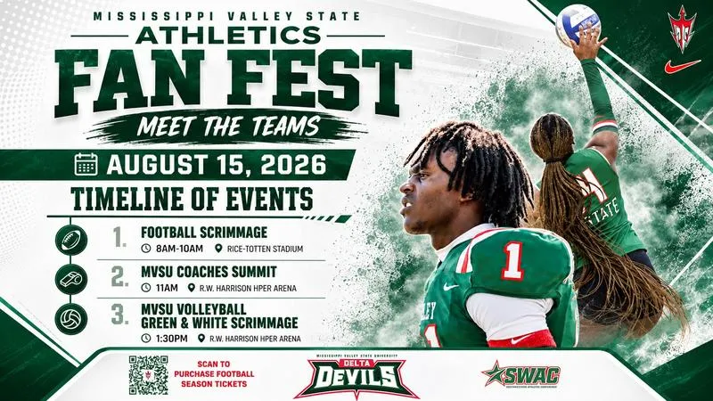 Mississippi Valley State Athletics Set to Host Fan Fest on August 15