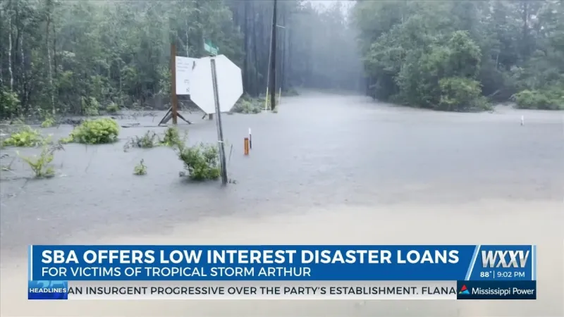 Low interest disaster loans available for those impacted by tropical storm Arthur