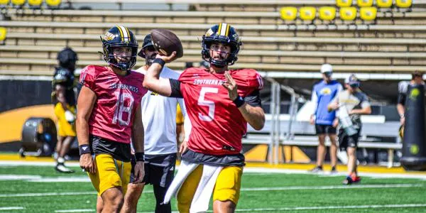 Southern Miss gets good news on Ethan Hampton after QB injures throwing hand in fall scrimmage.