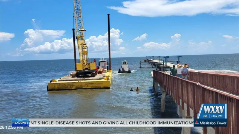 Work at Garfield Ladner Pier in Waveland ramps up