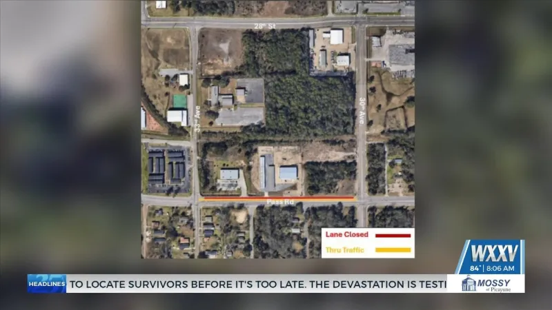 Lane closures scheduled for parts of Pass Road in Gulfport