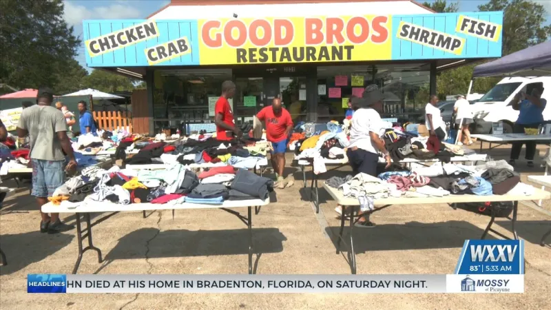 Good Bros Seafood hosts third annual clothing and shoe giveaway