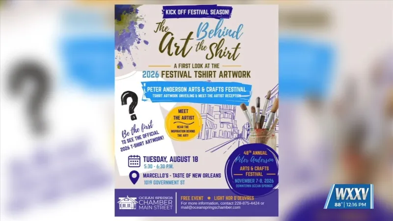 Peter Anderson Festival to unveil 2026 official t-shirt at Downtown Ocean Springs event