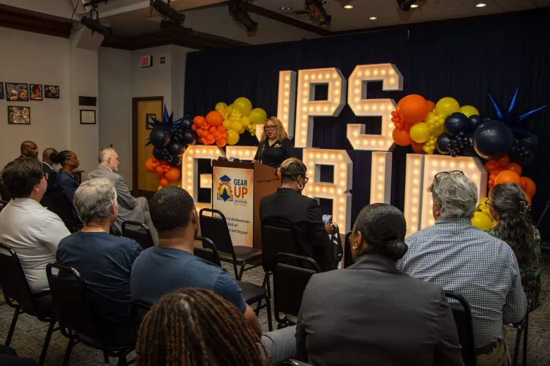 GALLERY -- Jackson State University, Jackson Public Schools and Hinds Community College came together for a press conference announcing a new $10.67 million GEAR...