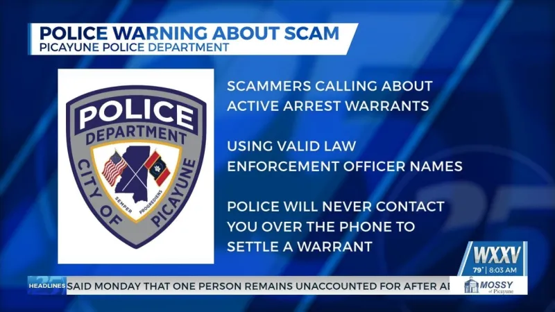 Picayune Police Department warns residents of scam
