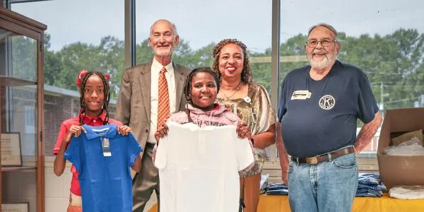 Kiwanis donate $2,500 of uniforms to Earl Travillion Attendance Center