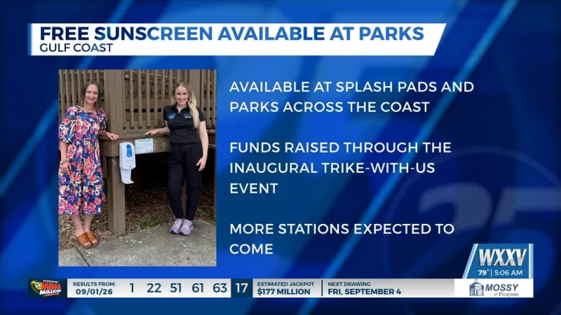 Junior Auxiliary of Gulfport installs free sunscreen stations at local parks and splash pads