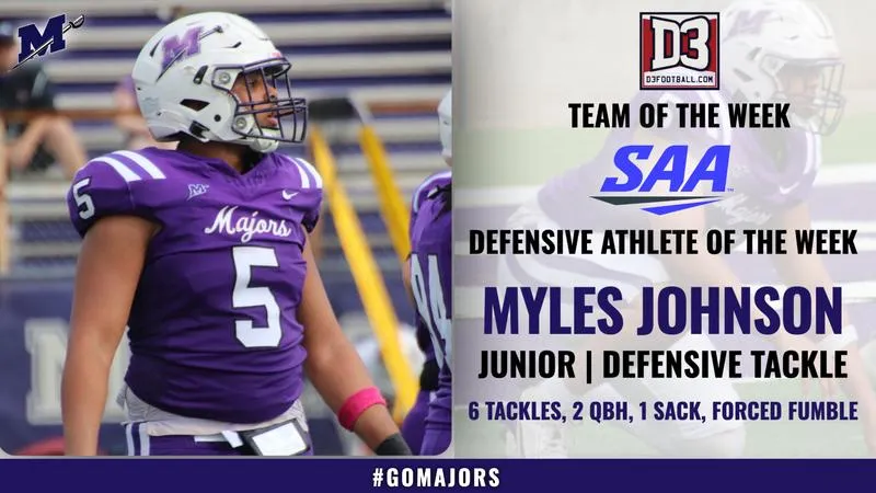 Myles Johnson Collects Two Weekly Honors for Defensive Prowess