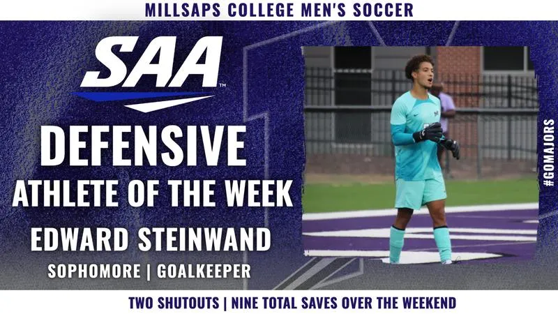 Edward Steinwand Named SAA Men's Soccer Defensive Athlete of the Week