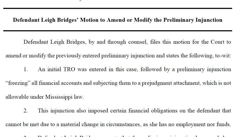 Leigh Bridges Wants Her Money