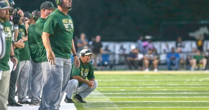 West gallops past South