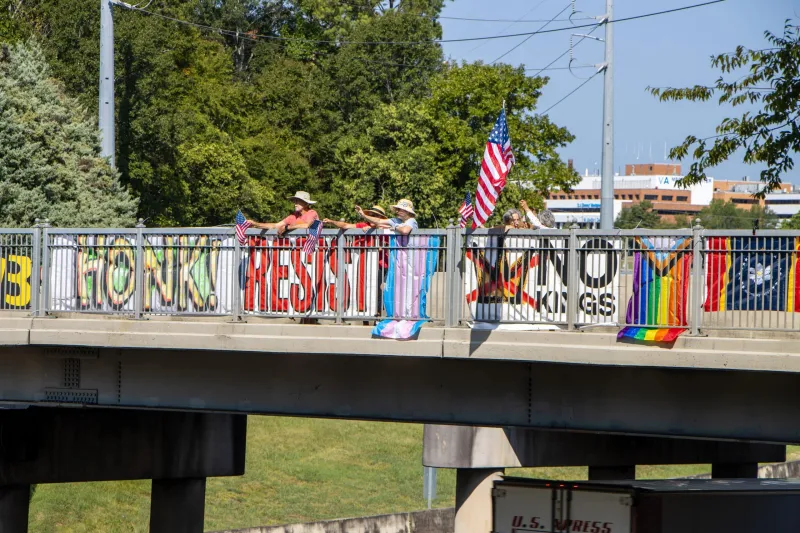 GALLERY -- The JXN Visibility Bridge, in partnership with Mississippi United, hosted a Get Out the Vote Rally at the Museum Trail Bridge on Riverside Drive in Jackson