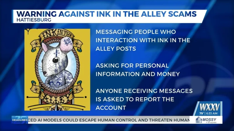 Hattiesburg Pocket Museum warning of 'Ink in the Alley' scam