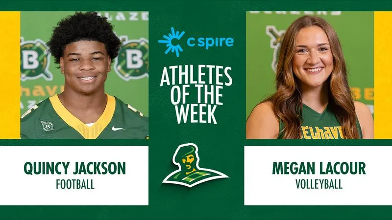 Quincy Jackson and Megan LaCour Named C Spire Athletes of the Week