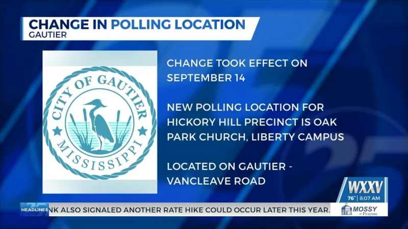 Voters in Hickory Hills Precinct in Gautier assigned new polling location