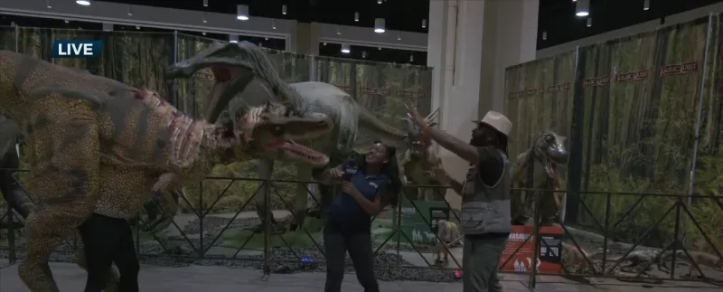 WXXV News 25's Asia Ellis takes on Jurassic Quest