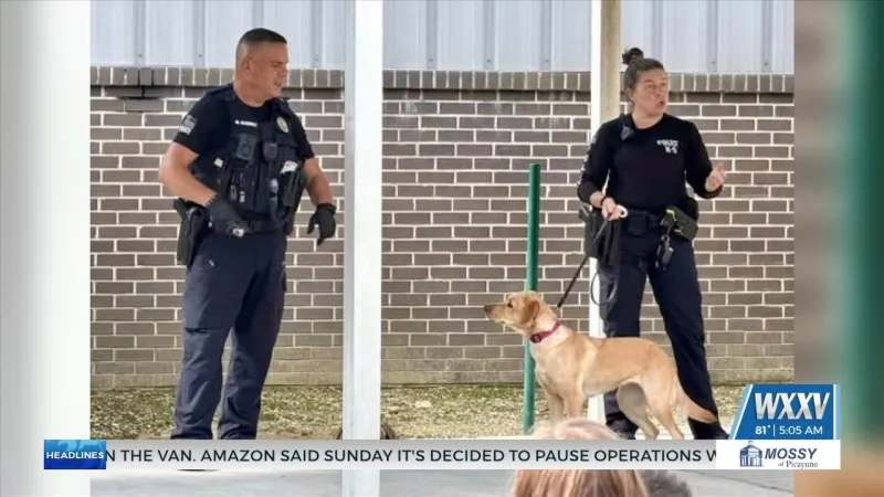 Two Picayune K9 officers visit elementary school