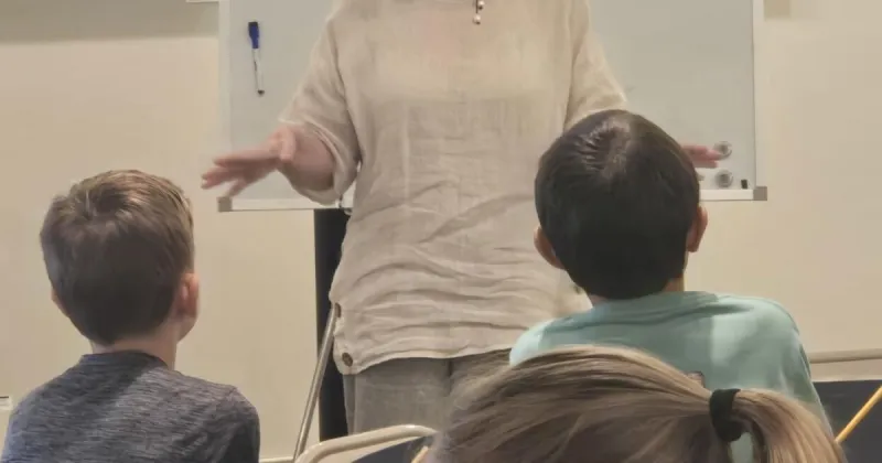 Students learn to creating stories at museum from children's writer