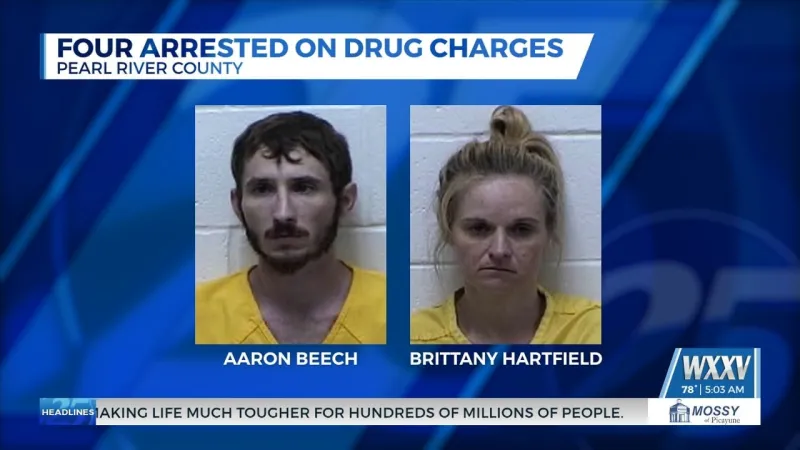 Four arrested on drug charges in Pearl River County