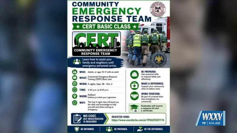 Harrison County Community Emergency Response offering CERT Basic Class