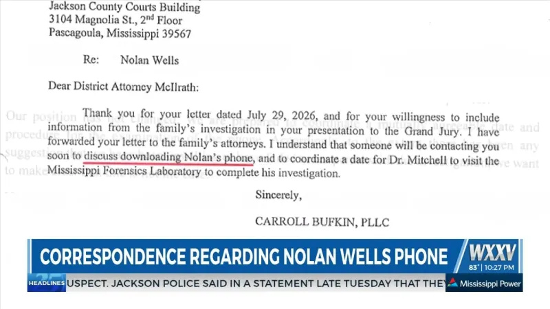 Correspondence shows weeks of back-and-forth between attorneys, D.A.'s office over Nolan Wells' cell phone