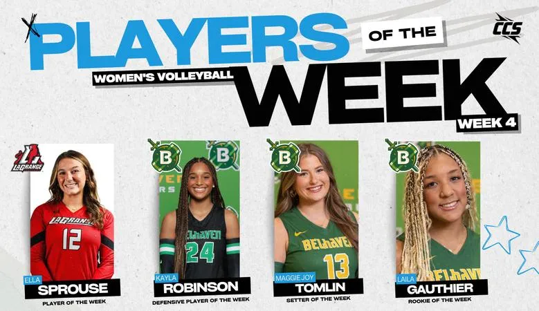 Tomlin, Robinson and Gauthier Earn CCS Weekly Honors