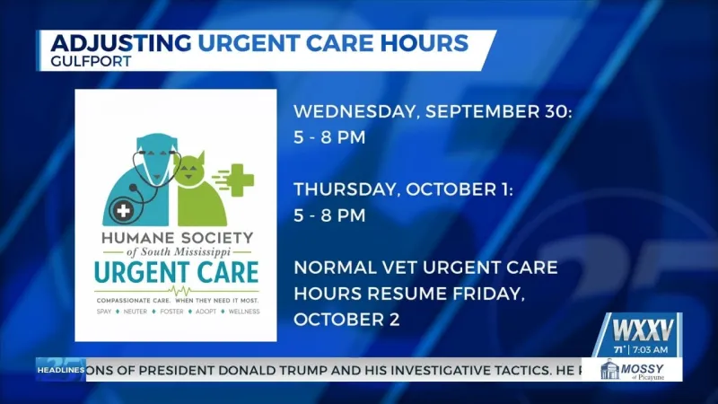 HSSM adjusting urgent care hours for this week